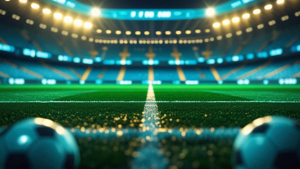 a glowing football pitch with prediction graphics